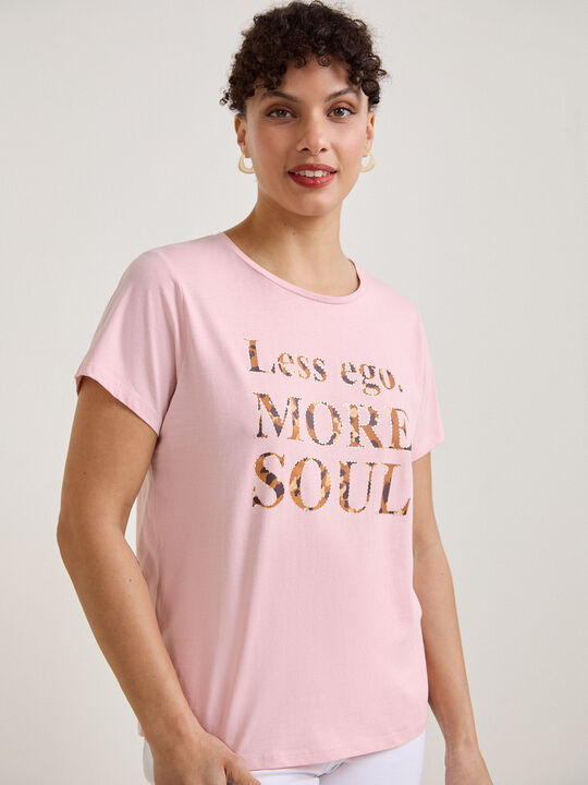 CAMISETA LETRAS ANIMAL Rosa image number null