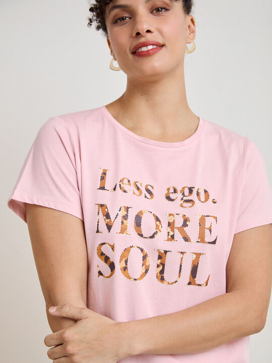 CAMISETA LETRAS ANIMAL Rosa image number null