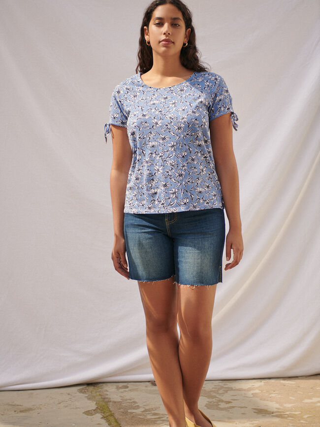 Camiseta detalle nudo 100% algodón Estampado 1