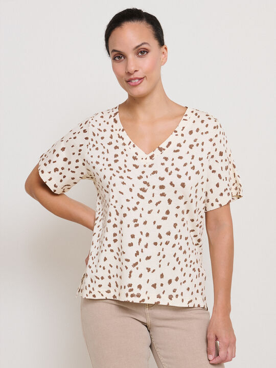 CAMISETA CUELLO PICO Estampado 3 image number null