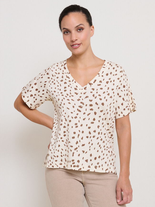 CAMISETA CUELLO PICO Estampado 3