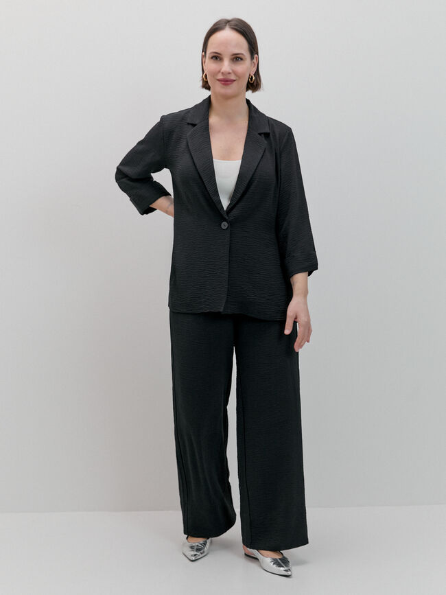 PANTALON ANCHO CINTUR&Oacute;N Negro