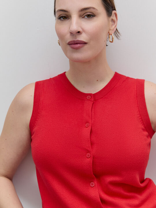 CHALECO B&Aacute;SICO BOTONES Rojo image number null