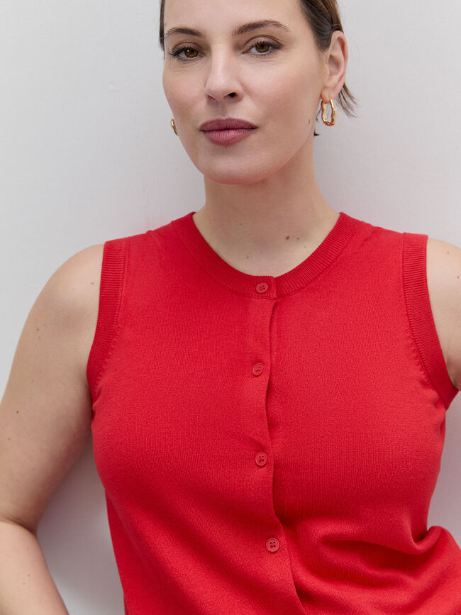 CHALECO B&Aacute;SICO BOTONES Rojo