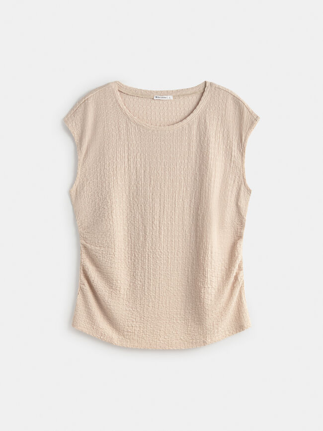 CAMISETA FRUNCES CINTURA Crudo