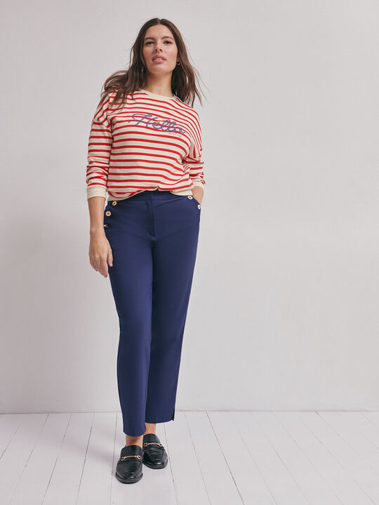 Pantalon detalle botones Azul Marino image number null
