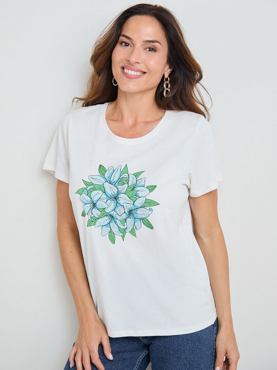CAMISETA FLORES TROPICALES Crudo image number null