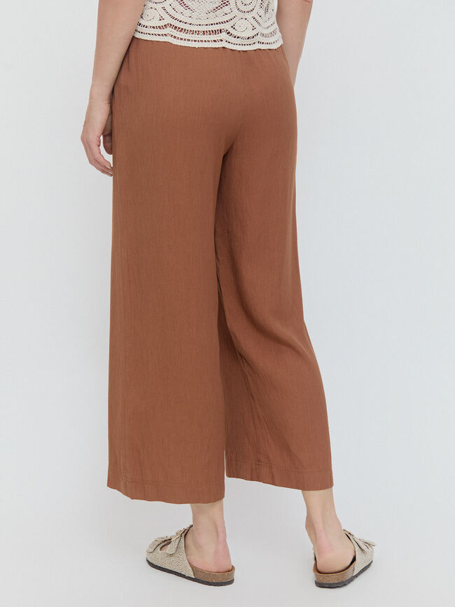 PANTALON RUSTICO FLUIDO Marron viejo