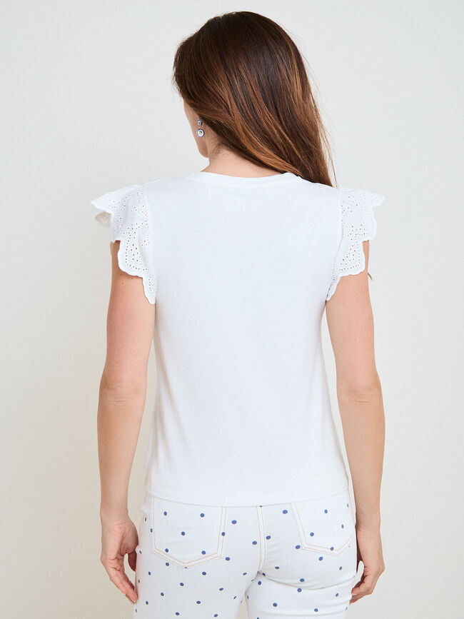 CAMISETA DETALLE VOLANTE Blanco Optico