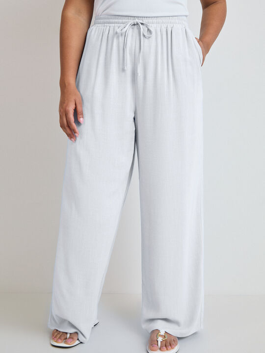 PANTAL&Oacute;N R&Uacute;STICO LARGO Blanco Hueso image number null