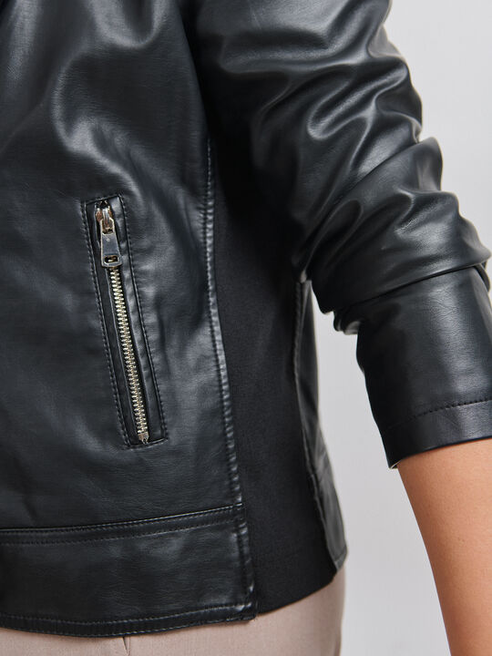 CAZADORA BIKER BÁSICA Negro image number null