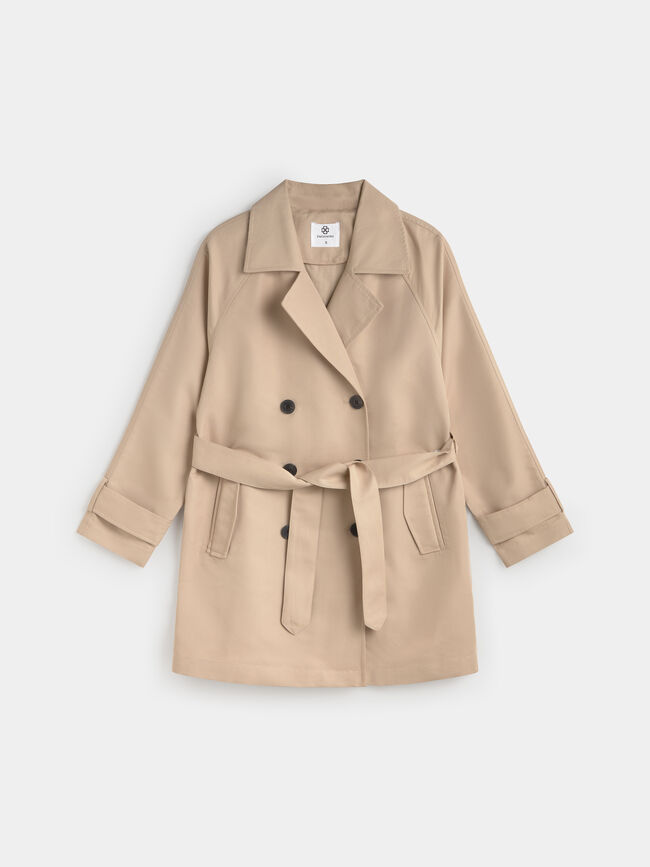 GABARDINA LARGA CINTURÓN Camel