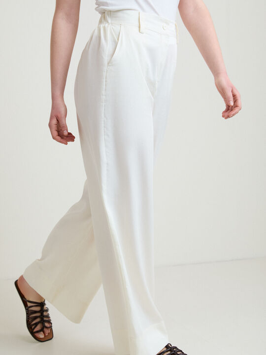 PANTALON FLUIDO CINTURILLA Crudo image number null