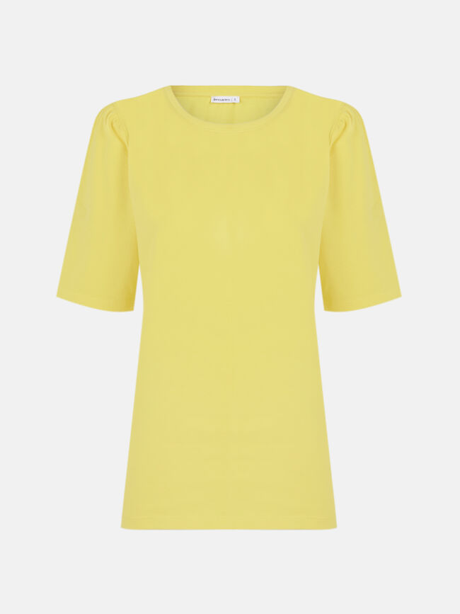 CAMISETA FRUNCIDO EN HOMBRO Canario
