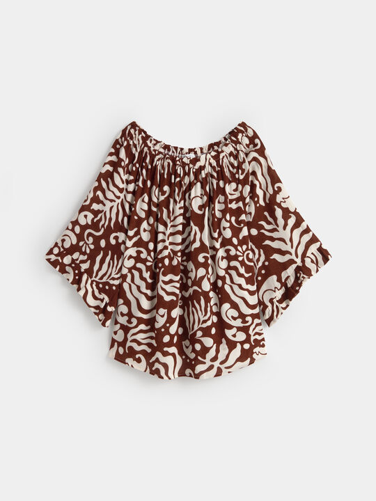 BLUSA ESTAMPADA Marron Medio image number null