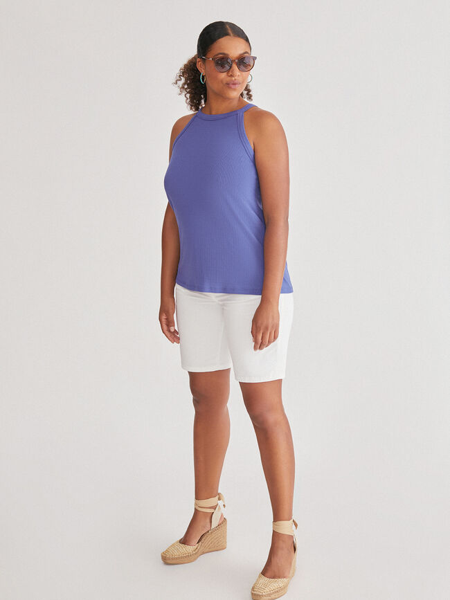 top halter canalé Azul Ceruleo