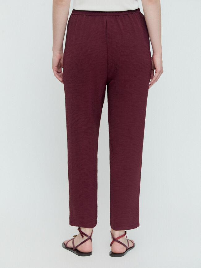 PANTALON FLUIDO JOGGER Vino
