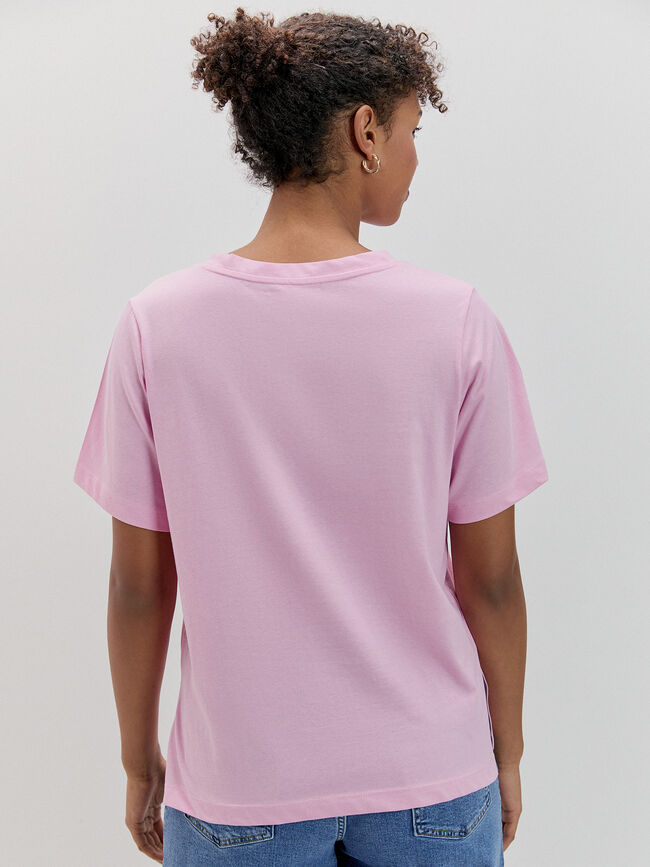 CAMISETA CUELLO PICO rosa sugar