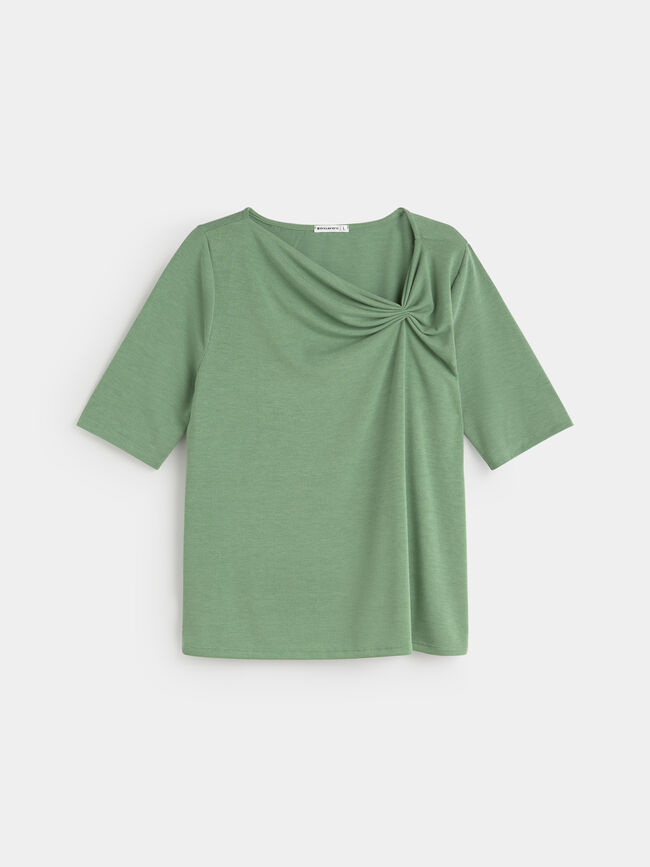 CAMISETA LANOSO PLIEGUES Verde Pino