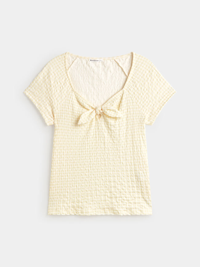 CAMISETA NUDO VICHY Amarillo