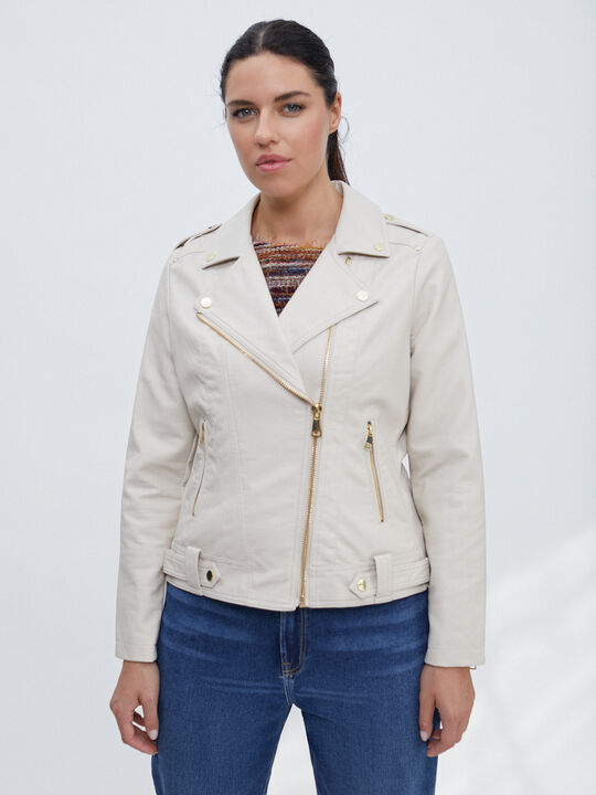CAZADORA BIKER BÁSICA Crudo image number null
