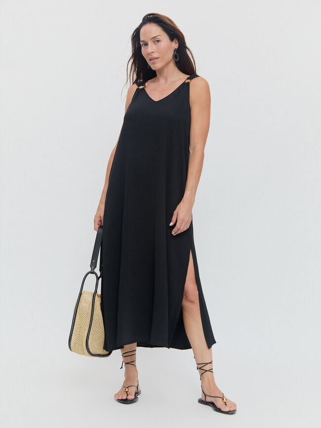 VESTIDO ANILLAS TIRANTE Negro