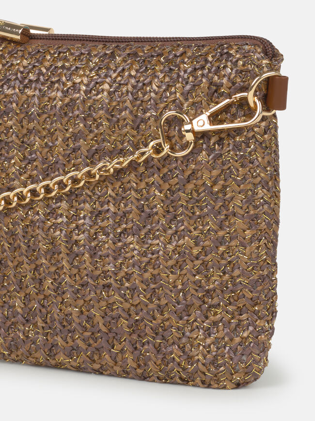 BOLSO MEDIO RAFIA Marron chocolat