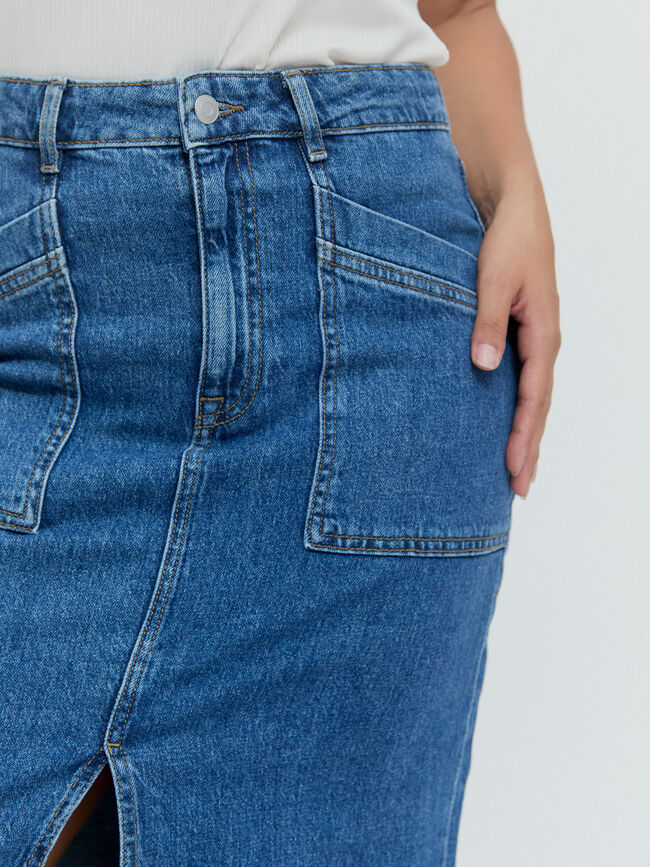 FALDA VAQUERA BOLSILLOS Mid blue