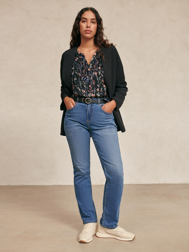 Blusa nido de abeja Negro