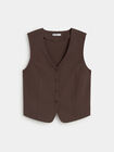 CHALECO BASICO BOTONES Marron