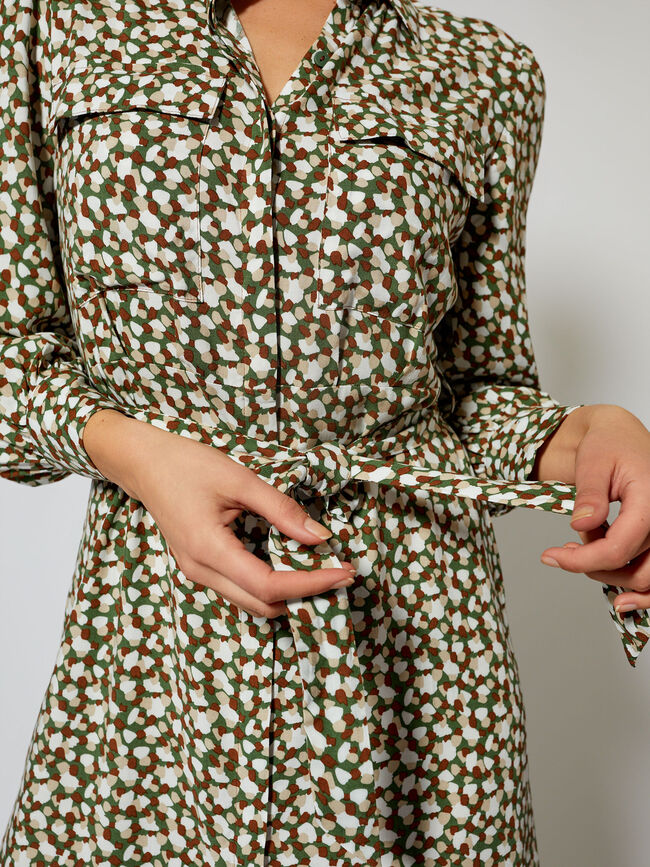 Camisero largo print Kaki