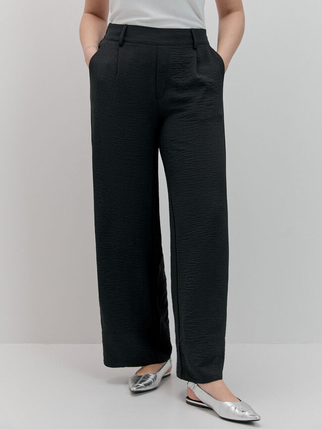 PANTALON ANCHO CINTUR&Oacute;N Negro