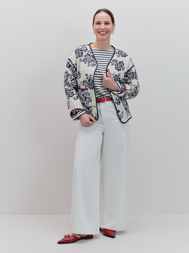 CHAQUETA ACOLCHADA  ESTAMPADA Crudo