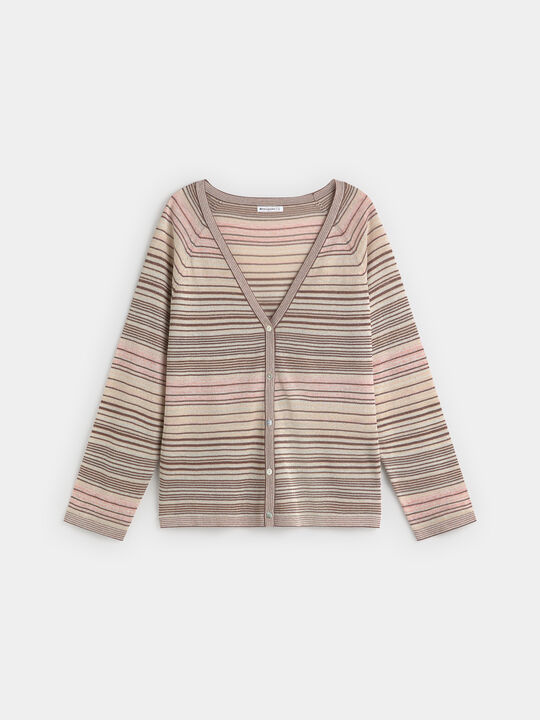 C&Aacute;RDIGAN RALLAS BRILLO Beige image number null