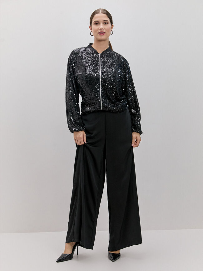 BOMBER DE LENTEJUELAS Negro