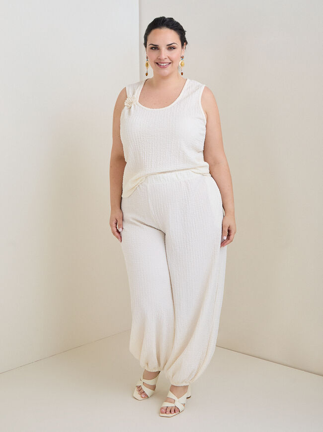 CAMISETA FLOR CRINKLE Blanco Hueso