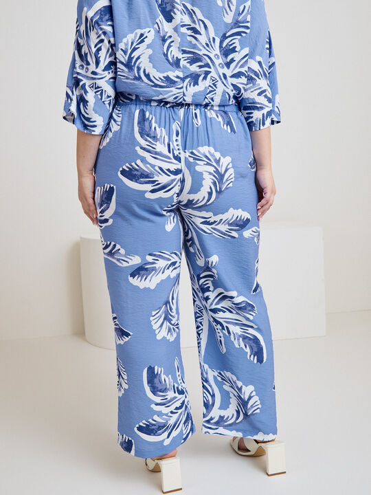 PANTAL&Oacute;N ANCHO ESTAMPADO Azul Chambray image number null