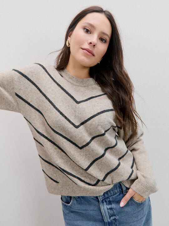 JERSEY CHEVRON Beige image number null