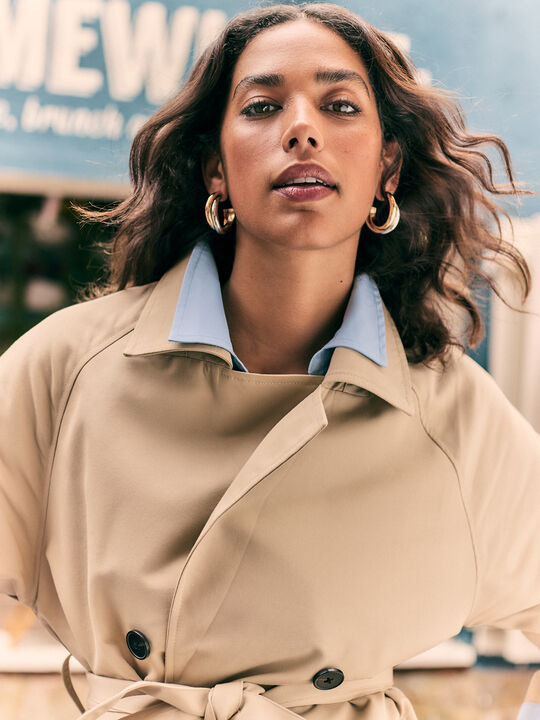 GABARDINA LARGA CINTURÓN Camel image number null