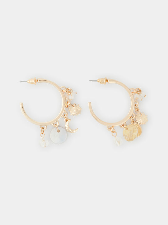 PENDIENTES AROS ABALORIOS Gold image number null