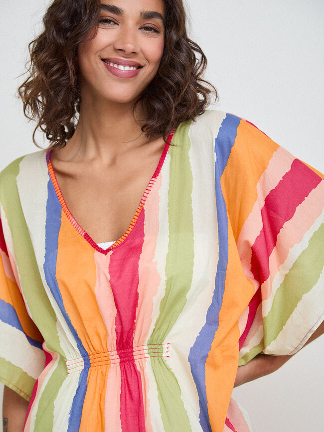 KAFTAN DETALLE RAYAS Multicolor