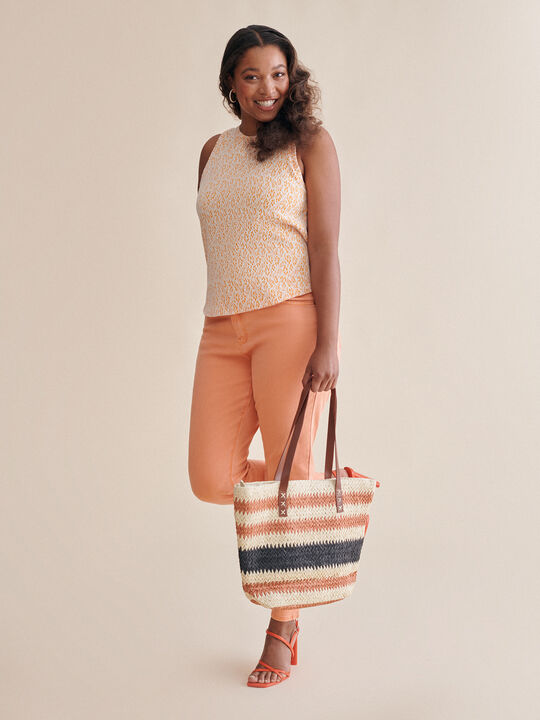 Bolso rafia estampado rayas Estampado 1 image number null