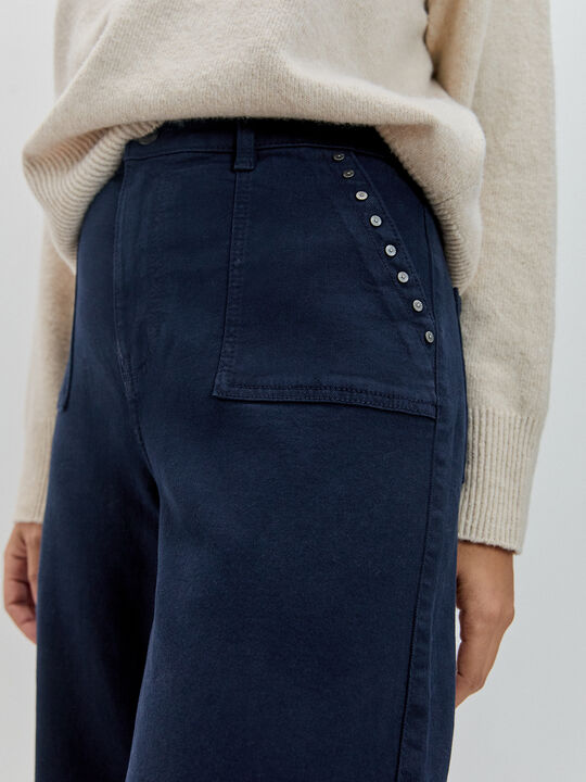 WIDE LEG DETALLE BOLSILLO Indigo image number null