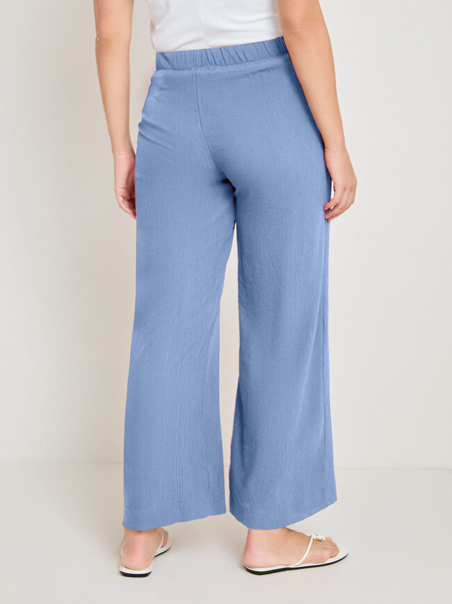 PANTAL&Oacute;N CINTURILLA LAZO Azul Chambray
