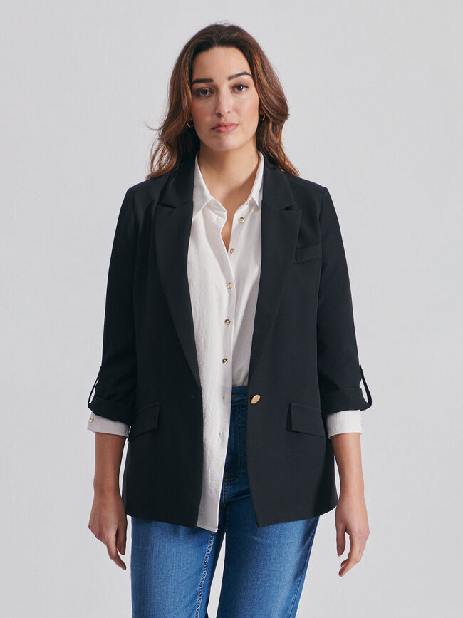 Blazer basica con forro Negro