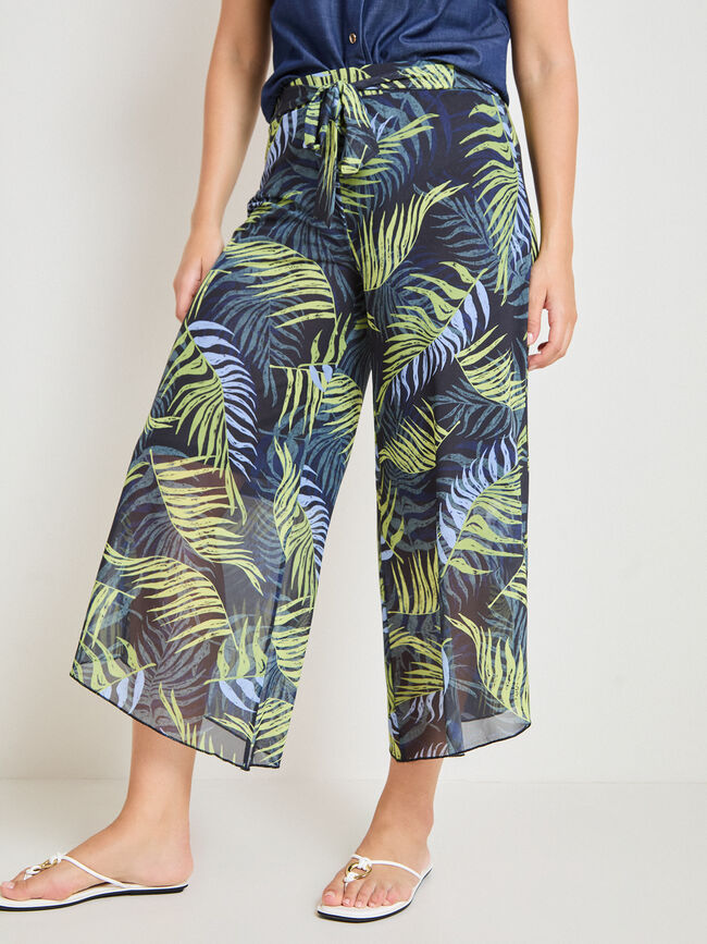 PANTAL&Oacute;N TUL TROPICAL LAZO Estampado 1