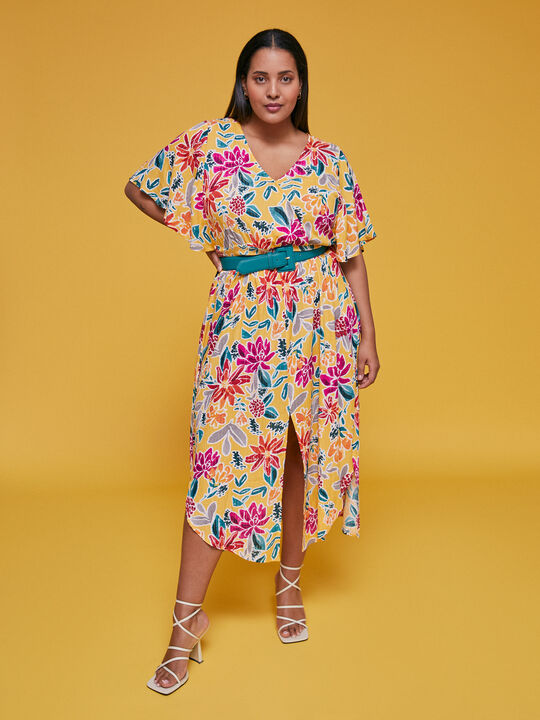 Vestido print Mostaza image number null