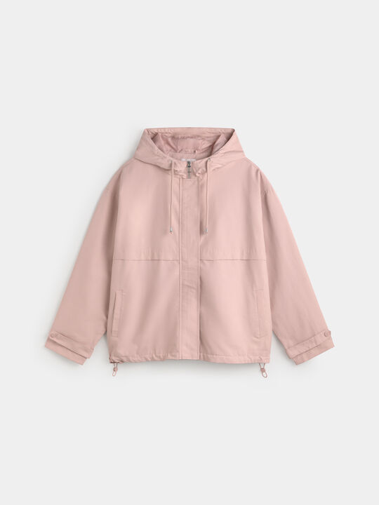 PARKA B&Aacute;SICA CAPUCHA Rosa Colorete image number null
