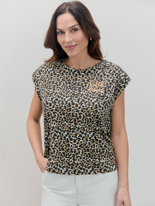 CAMISETA LEOPARDO LETRAS Camel image number null