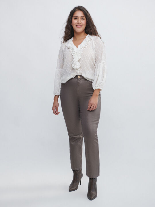 BLUSA PLUMETI DETALLES METALIZADOS Crudo image number null